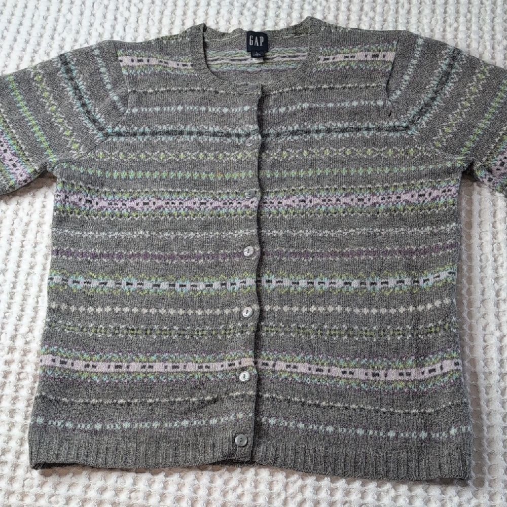 GAP Vintage Lambswool Women's Multicolor Striped Cardigan